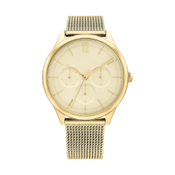 Mesh Strap Luxury Watch Elegant Chronograph Dial Polished Finish
