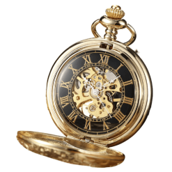 Heritage Roman Skeleton Pocket Watch Vintage Mechanical Luxury