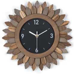 Rustic Wooden Wall Clock Handmade Decorative Boho Vintage Style